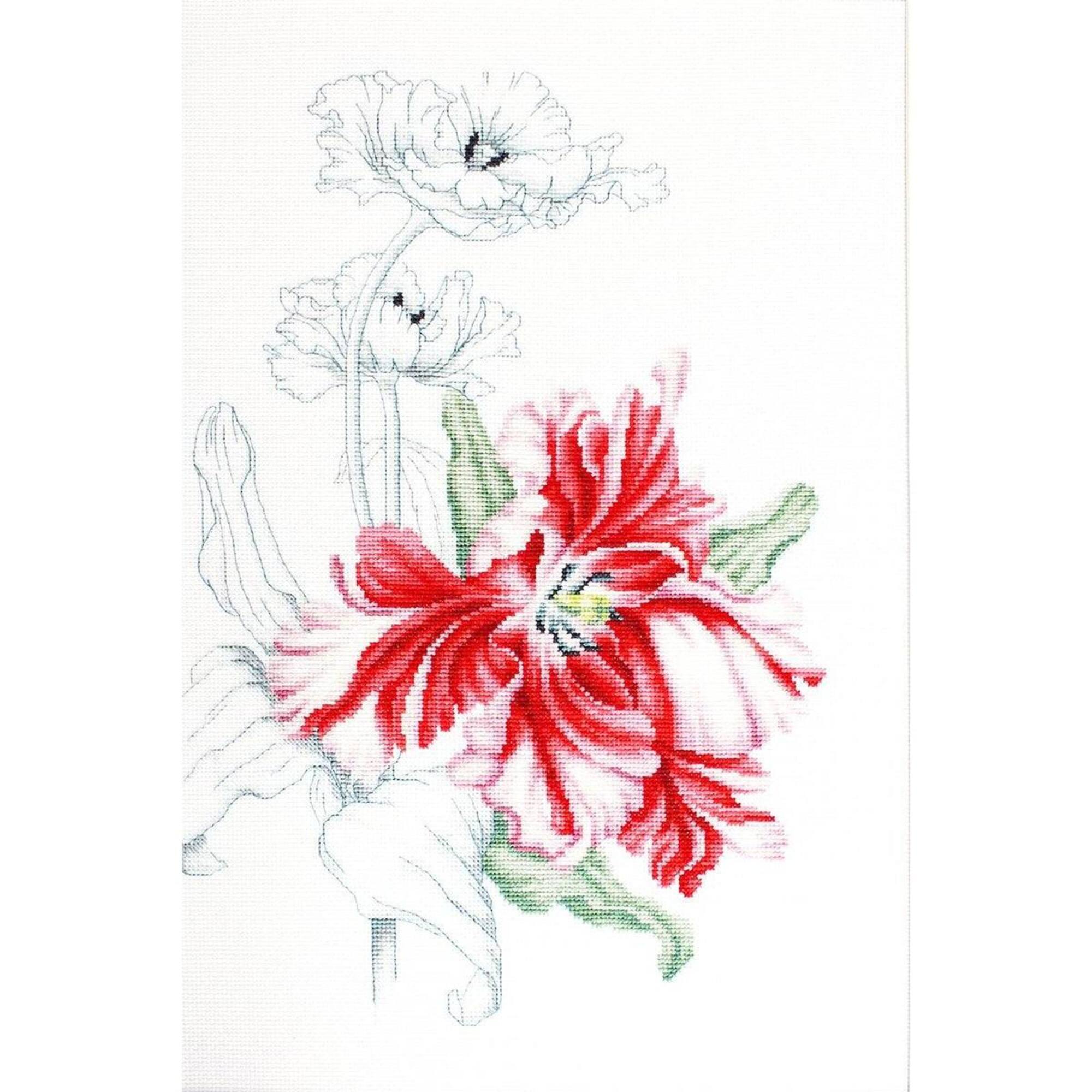 Luca-s Red Tulips Counted Cross Stitch Kit